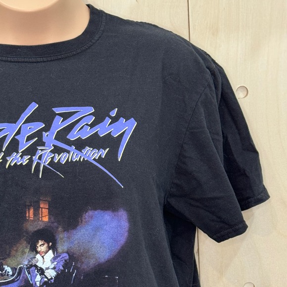 Prince Purple Rain Graphic Tee Size XXL? Bust 25" Flat Black Cropped T-Shirt - Picture 2 of 5